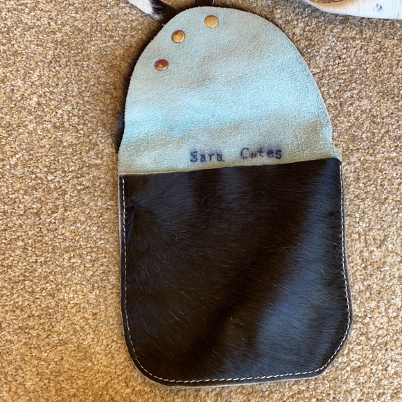 Cowhide leather with fur purse handbag - Picture 6 of 12